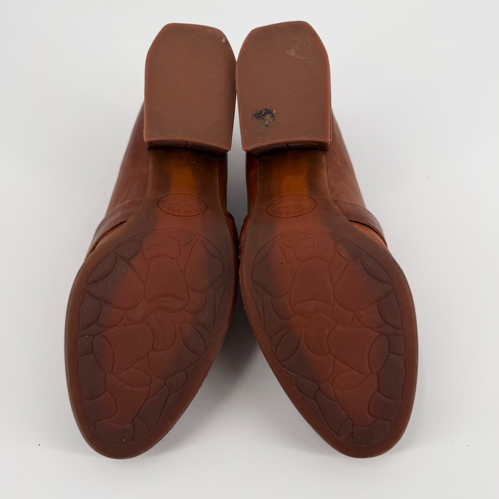 Kork-Ease Brown Leather Heeled Loafers Block Heel Ring Detail Pumps Womens 9.5 - Picture 10 of 10